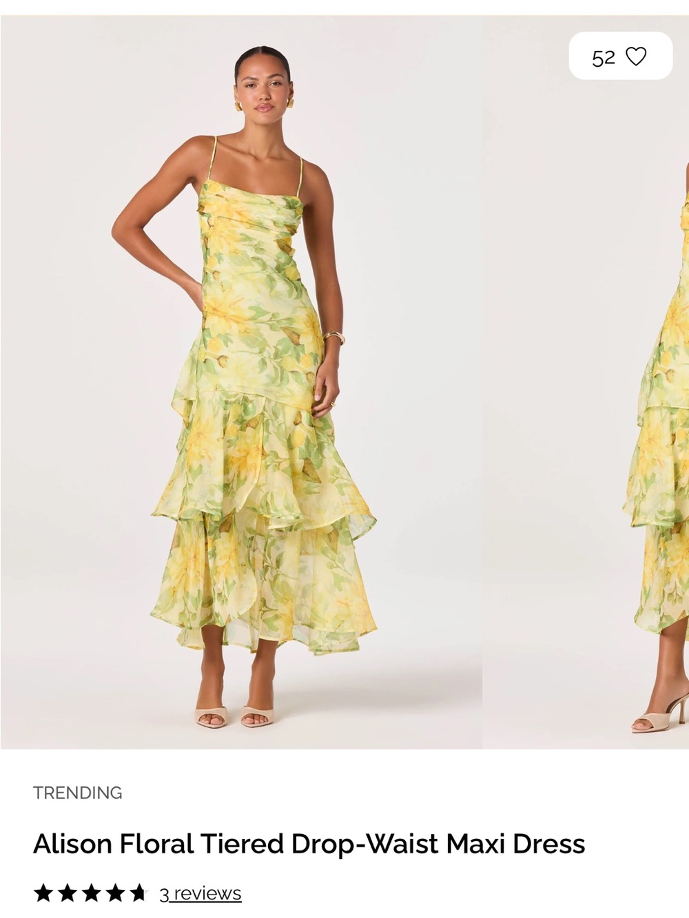 Astr Yellow Floral Tiered Maxi Dress